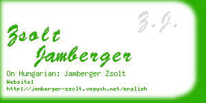 zsolt jamberger business card